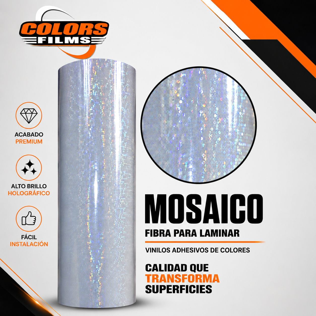 Fibra para laminar Mosaico holografico