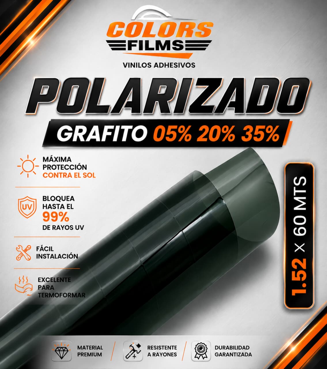 Polarizado Grafito 05% 20% 35%