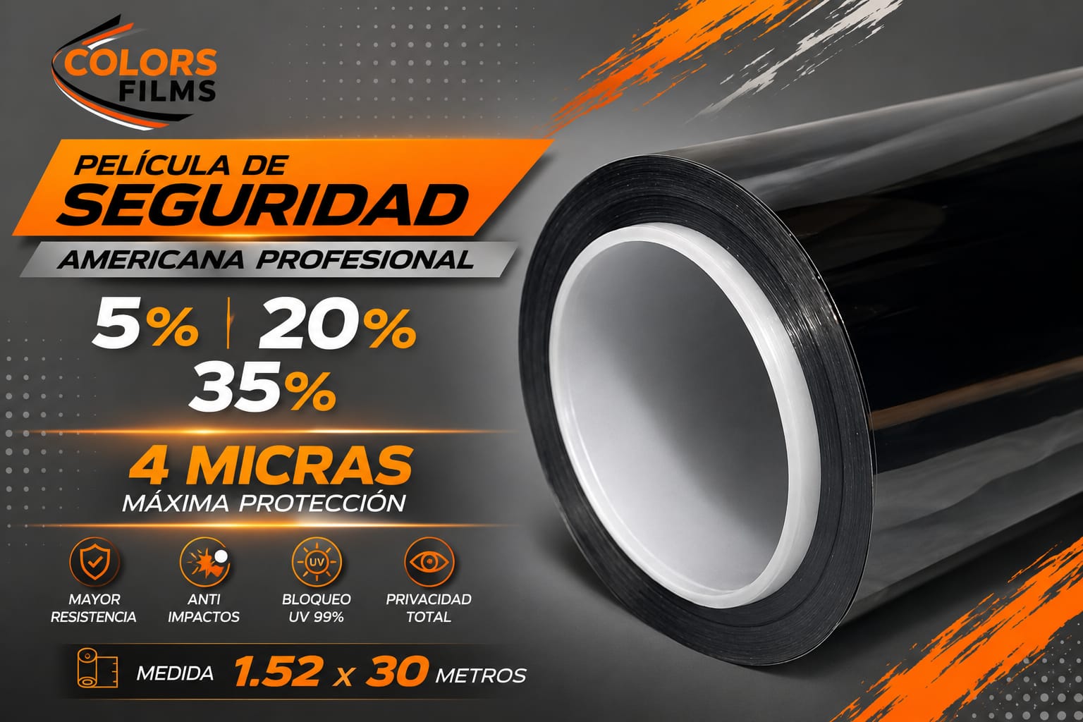 Película de seguridad americana profesional Colors Films